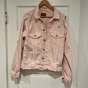 Distressed Y2K Pink Denim Jacket 💕